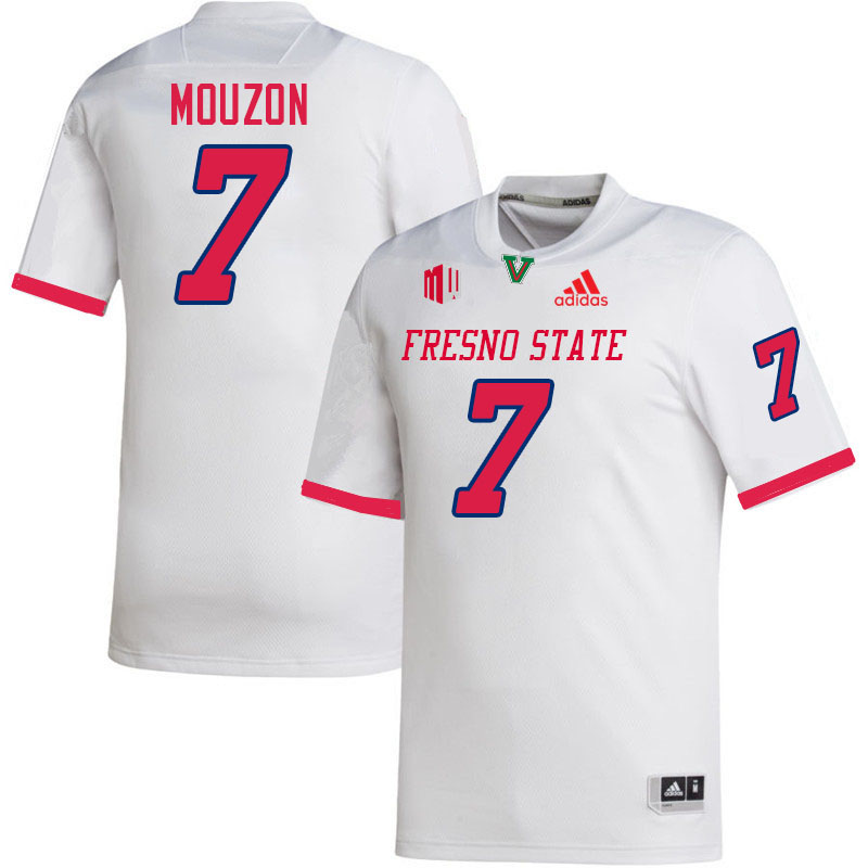 Fresno State Bulldogs #7 Loyall Mouzon College Football Jerseys Stitched-White Fresno State Bulldogs #7 Loyall Mouzon College Football Jerseys Stitched-White